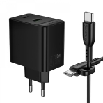 Купити Мережевий Зарядний Пристрій Borofone BAS16A 1USB-C/1USB QC/PD 45W GAN+Type-C to Type-C, 4