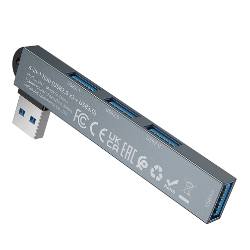 Купити Хаб USB Borofone FH1 4-in-1 (USB to USB2.0*3+USB3.0), 6