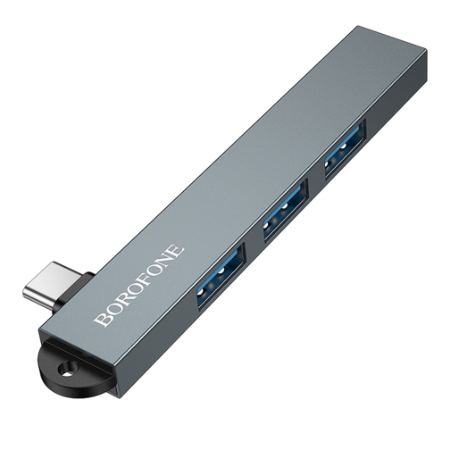 Купить USB Hub Borofone FH1A 4-in-1 (Type-C to USB2.0*3+USB3.0), 3