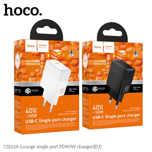 Купити Мережевий Зарядний Пристрій Hoco CS113A 1USB-C PD3.2 40W/60W
