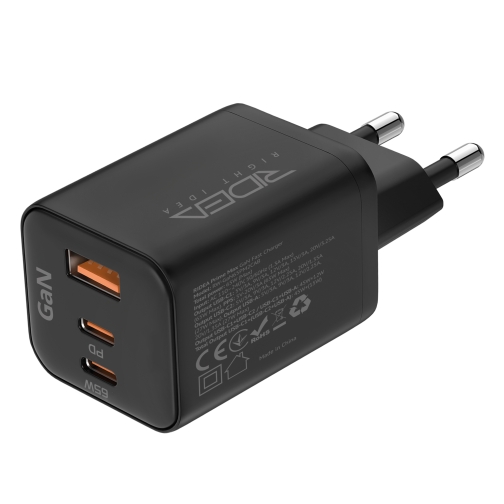 Купити Мережевий Зарядний Пристрій Ridea RW-GaN65PM2CA Prime Max 2Type-C+1USB PD&QC 65W, 6