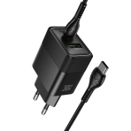 Купити Сетевое Зарядное Устройство Hoco CS112A 1USB/1USB-C QC/PD 30W+Type-C to Type-C, 6