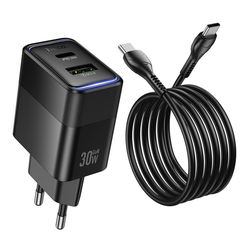 Купити Сетевое Зарядное Устройство Hoco CS112A 1USB/1USB-C QC/PD 30W+Type-C to Type-C, 8