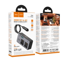 Купити Автомобільний Інвертор Hoco Z66 2-Socket/1USB-C PD30W/2USB QC18W Total 200W/66W Купити Автомобільний Інвертор Hoco Z66 2-Socket/1USB-C PD30W/2USB QC18W Total 200W/66W
