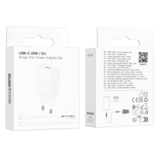 Купить Сетевое Зарядное Устройство Borofone BA112A 1USB-C PD20W+Type-C to Type-C Купить Сетевое Зарядное Устройство Borofone BA112A 1USB-C PD20W+Type-C to Type-C