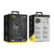 Купить Сетевое Зарядное Устройство Yoki TwistGaN YK-GaN35TCC 1 Type-C+1 выдвижной Cable Type-C PD&QC 35W