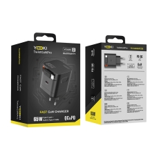 Купить Сетевое Зарядное Устройство Yoki TwistGanPro YK-GaN65TCC 1 Type-C+1 выдвижной Cable Type-C PD&QC 65W
