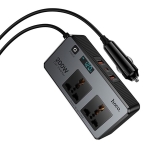 Купить Автомобильный Инвертор Hoco Z66 2-Socket/1USB-C PD30W/2USB QC18W Total 200W/66W, 3
