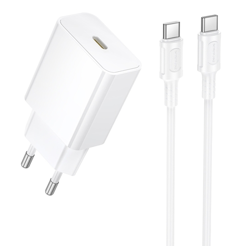 Купить Сетевое Зарядное Устройство Borofone BA112A 1USB-C PD20W+Type-C to Type-C