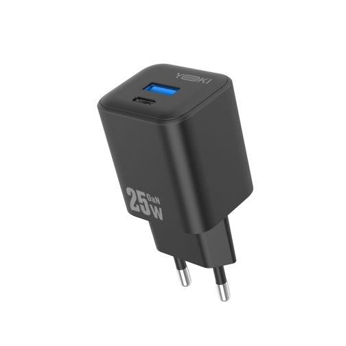 Купити Мережевий Зарядний Пристрій Yoki FluxGaN YK-GaN25FAC 1 Type-C+1USB PD&QC 25W, 8