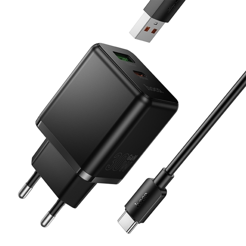 Купить Сетевое Зарядное Устройство Hoco C157A 1USB-C/1USB Multi-Protocol 30W+USB to Type-C, 4