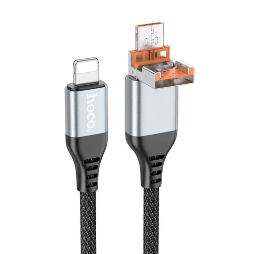 Купить USB Hoco U128 2in1 2.4A/PD27W USB/Type-C to Lightning 1.2m, 2