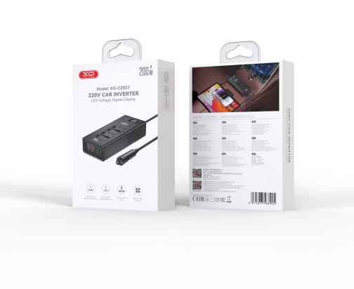 Купити Автомобільний Інвертор XO CZ027 2 Sockets/2USB-C PD20W/2USB-A QC36W 200W