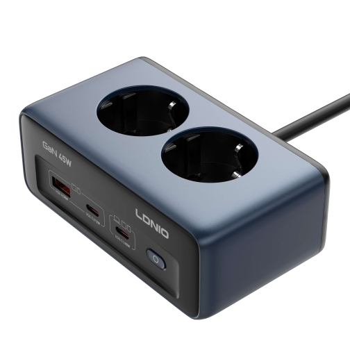 Купити Мережевий Подовжувач LDNIO SE3 1USB-A/2USB-C/2-Sockets GAN PD45W 2m