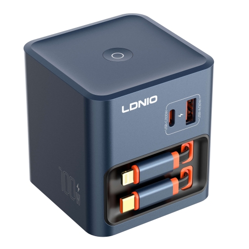 Купити Мережевий Зарядний Пристрій LDNIO Q16 1USB-A/1USB-C GAN 100W+Type-C/IP 0.8m, 4