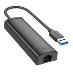 Купити Хаб USB Hoco HB42 4-in-1 (USB to USB3.0*3+RJ45 1Gbps) (L=1.2M), 5