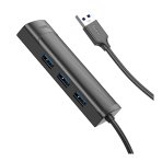 Купити Хаб USB Hoco HB42 4-in-1 (USB to USB3.0*3+RJ45 1Gbps) (L=1.2M), 6