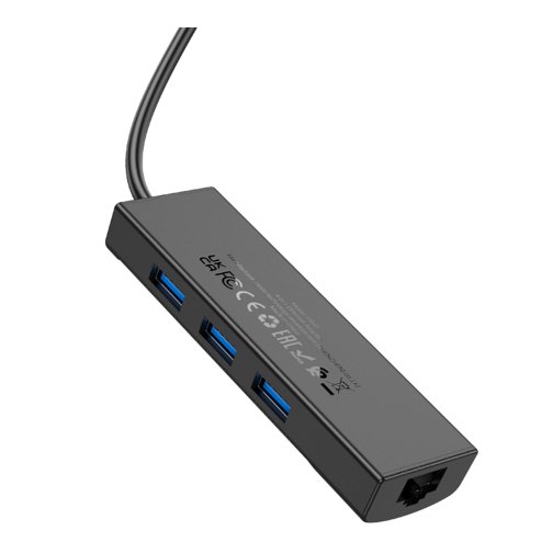 Купити Хаб USB Hoco HB42 4-in-1 (USB to USB3.0*3+RJ45 1Gbps) (L=1.2M), 8