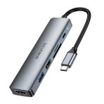 Купити Хаб USB Borofone DH15 6-в-1 Type-C to HDMI+PD+USB3.0+USB2.0+SD+TF(L=0.15M)