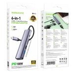 Купити Хаб USB Borofone DH15 6-в-1 Type-C to HDMI+PD+USB3.0+USB2.0+SD+TF(L=0.15M), 2