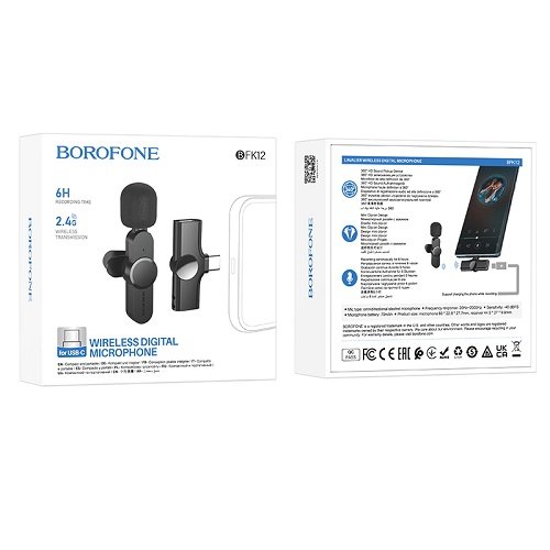 Купить Микрофон Петличный Беспроводной Borofone BFK12 Type-C, 2