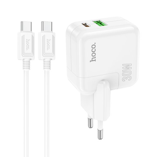 Купить Сетевое Зарядное Устройство Hoco C111A Lucky PD30W+QC3.0 Type-C to Type-C, 2