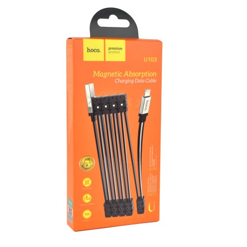 Купити Кабель USB Hoco U103 Magnetic absorption charging data cable for Lightning, 2