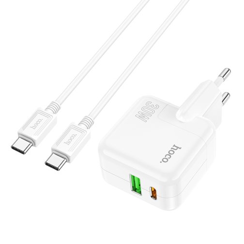 Купить Сетевое Зарядное Устройство Hoco C111A Lucky PD30W+QC3.0 Type-C to Type-C, 4