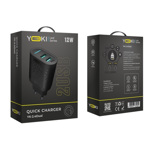 Купить Сетевое Зарядное Устройство YOKI Led Series YK-2.4Dual 12W, 4