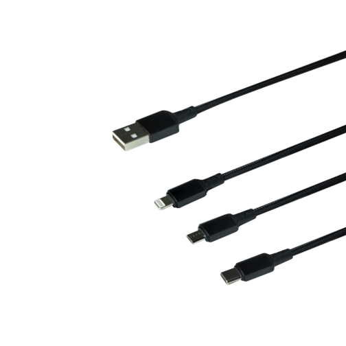 Купити Кабель USB Borofone BX72 3-in-1 IP+Type-C+Micro, 2