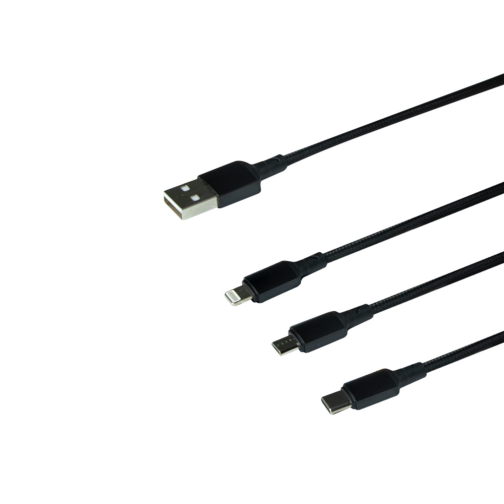 Кабель USB Borofone BX72 3-in-1 IP+Type-C+Micro превью 2