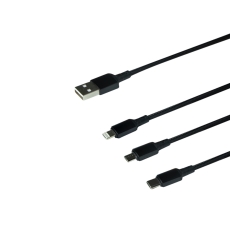 Купити Кабель USB Borofone BX72 3-in-1 IP+Type-C+Micro