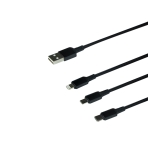 Купити Кабель USB Borofone BX72 3-in-1 IP+Type-C+Micro, 2