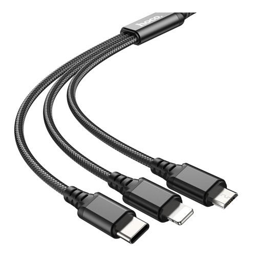 Кабель USB Hoco X76 3-in-1 IP+Type-C+Micro 2A превью 4