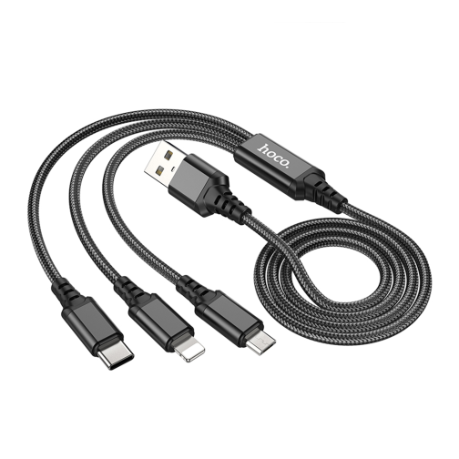 Кабель USB Hoco X76 3-in-1 IP+Type-C+Micro 2A превью 5