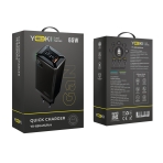 Купити Мережевий зарядний пристрій YOKI Led Series YK-65 GaN Ultra PD 65W, 12