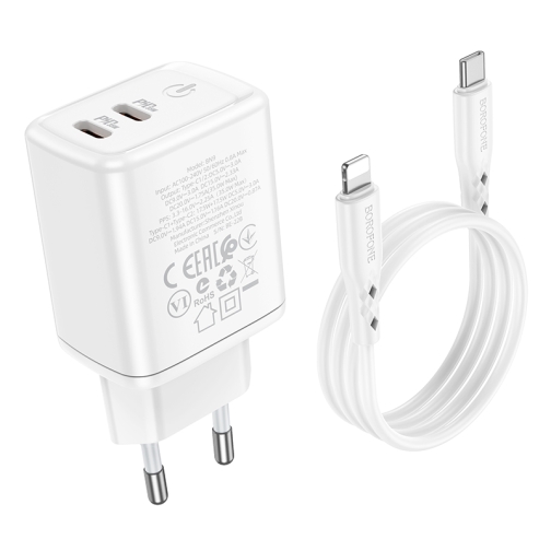 Купить Сетевое Зарядное Устройство Borofone BN9 Reacher PD/QC 35W Type-C to Lightning, 2