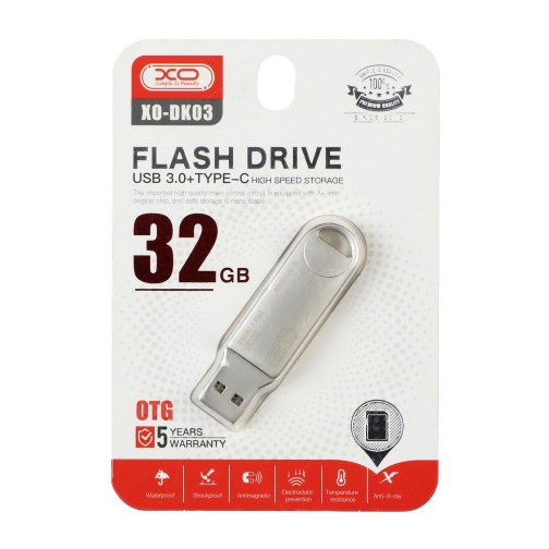 Купити USB флеш-накопичувач XO DK03 USB3.0+Type C 32GB