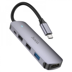 Купить USB Hub Hoco HB27 Type-C multi-function converter(HDTV+USB3.0+USB2.0*2+PD) Купить USB Hub Hoco HB27 Type-C multi-function converter(HDTV+USB3.0+USB2.0*2+PD)