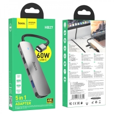 Купить USB Hub Hoco HB27 Type-C multi-function converter(HDTV+USB3.0+USB2.0*2+PD) Купить USB Hub Hoco HB27 Type-C multi-function converter(HDTV+USB3.0+USB2.0*2+PD)