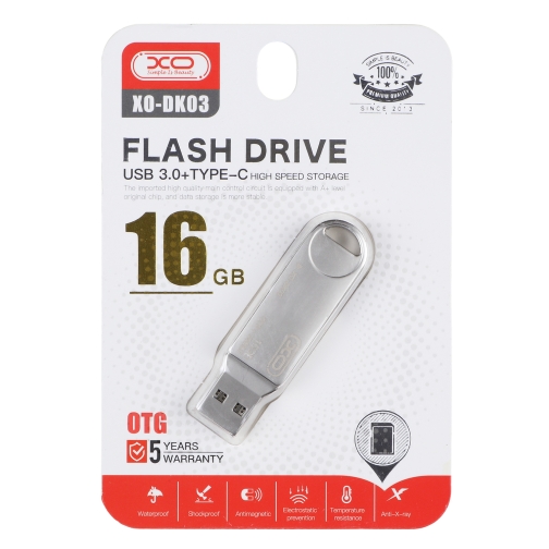Купити USB флеш-накопичувач XO DK03 USB3.0+Type C 16GB