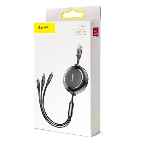 Купить USB Baseus Golden Loop 3-in-1 USB to Micro / Lightning / Type-C 3.5A 1.2m CAMLT-JH, 2