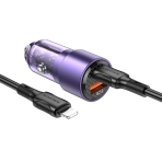 Купить Авто Зарядное Устройство Borofone BZ20A Smart 83W dual port PD65W+QC18W Type-C to Lightning, 5