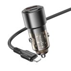 Купить Авто Зарядное Устройство Borofone BZ20A Smart 83W dual port PD65W+QC18W Type-C to Lightning, 6