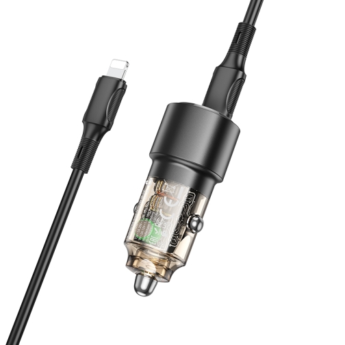 Купить Авто Зарядное Устройство Borofone BZ20A Smart 83W dual port PD65W+QC18W Type-C to Lightning, 7