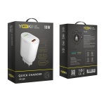Купить Сетевое Зарядное Устройство YOKI Led Series YK-QC 3.0 18W, 3