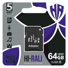 Купити Карта Пам'яті Hi-Rali MicroSDXC 64gb UHS-1 10 Class & Adapter Купити Карта Пам'яті Hi-Rali MicroSDXC 64gb UHS-1 10 Class & Adapter
