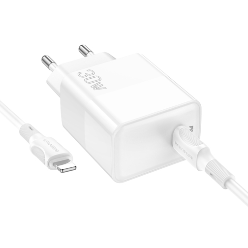 Купити Мережевий Зарядний Пристрій Borofone BA77A Insightful PD/QC 30W Type-C to Lightning, 2
