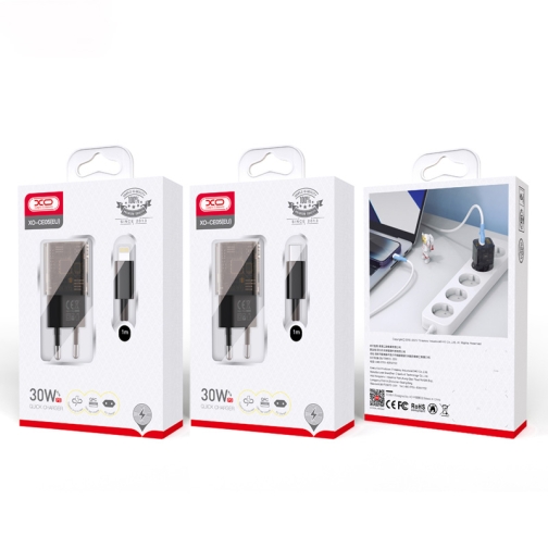 Купить Сетевое Зарядное Устройство XO CE05 PD30W+QC3.0 Type-C to Type-C, 2