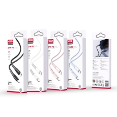 Купити Кабель USB XO NB-Q226A 27W Silicone two-color TYPE-C to Lightning Купити Кабель USB XO NB-Q226A 27W Silicone two-color TYPE-C to Lightning